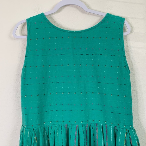 Ave& jig Womens green 100% cotton embroidered detail mini dress S - Picture 4 of 7